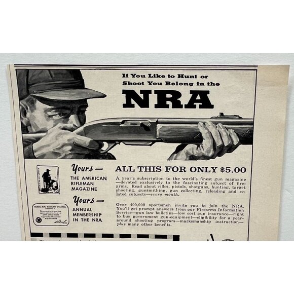 NRA National Rifle Assoc Print Ad Vintage 1962 Membership Mail In - Picture 4 of 5
